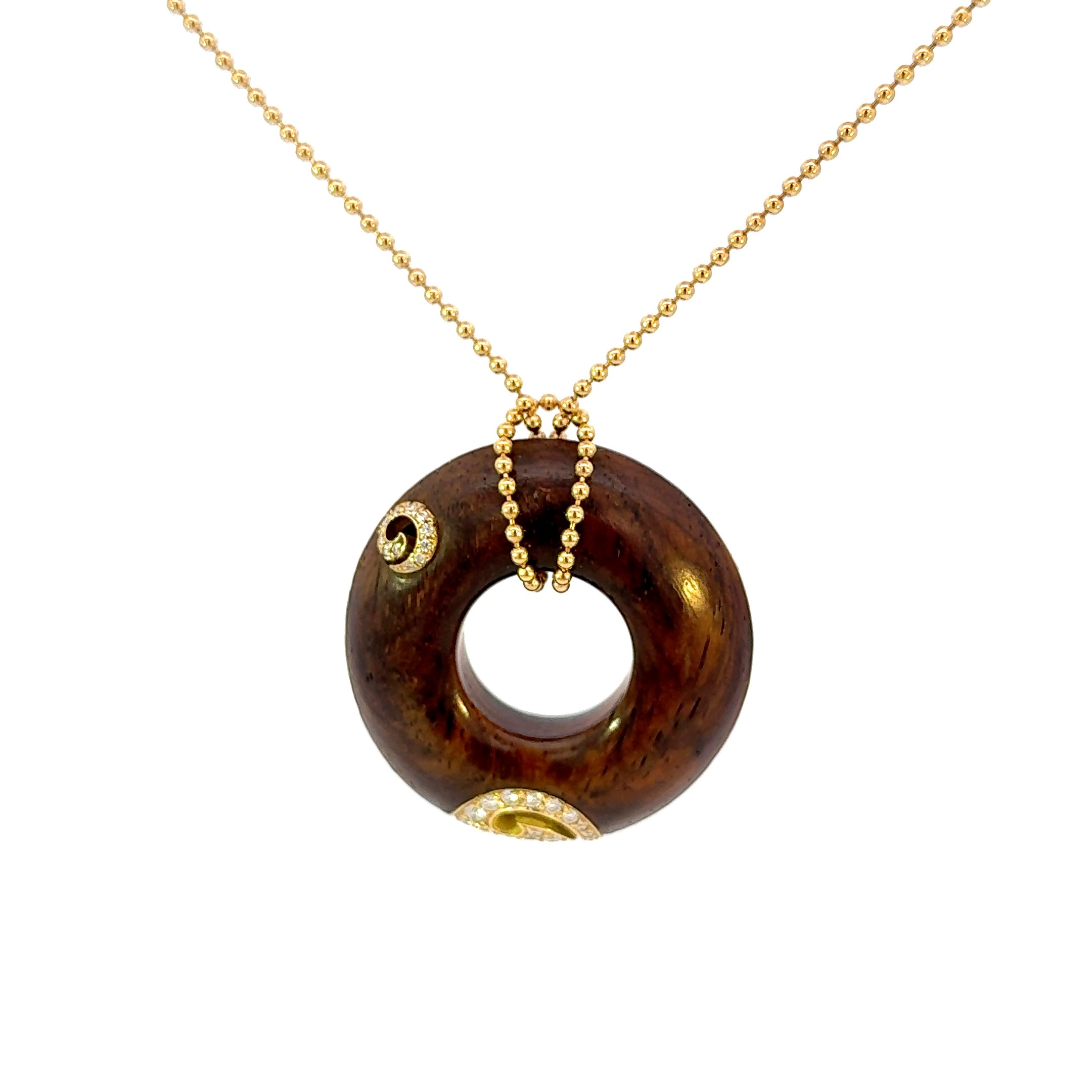 Rosewood donut pendant